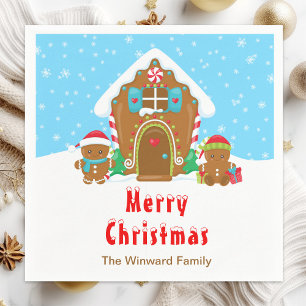 Serviette En Papier Pain d'épice Décoration Party Bleu et Rouge clair