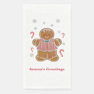 Serviette En Papier Pain d'épice et canne de Noël des Fêtes