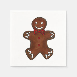 Serviette En Papier Pain d'épice Homme Noël Cookie Naples