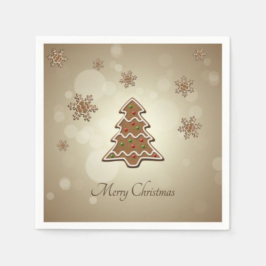 Serviette En Papier Pain d'épices Arbre de Noël (Devant)