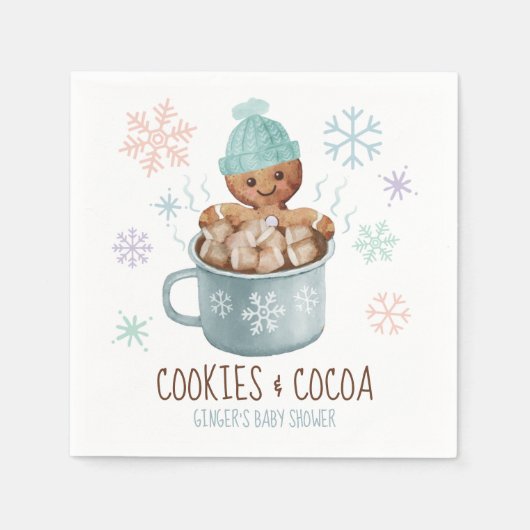 Serviette En Papier Pain d'épices Cookies et Baby shower de cacao Boy (Devant)