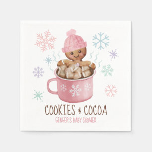 Serviette En Papier Pain d'épices Cookies et cacao Baby shower fille