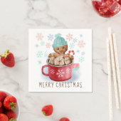 Serviette En Papier Pain d'épices Cookies et cacao Noël (En situation)