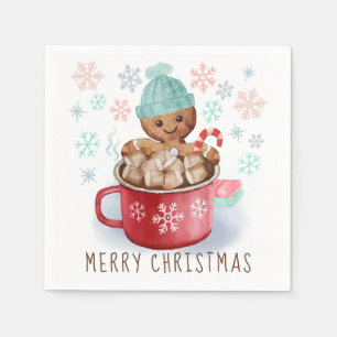Serviette En Papier Pain d'épices Cookies et cacao Noël