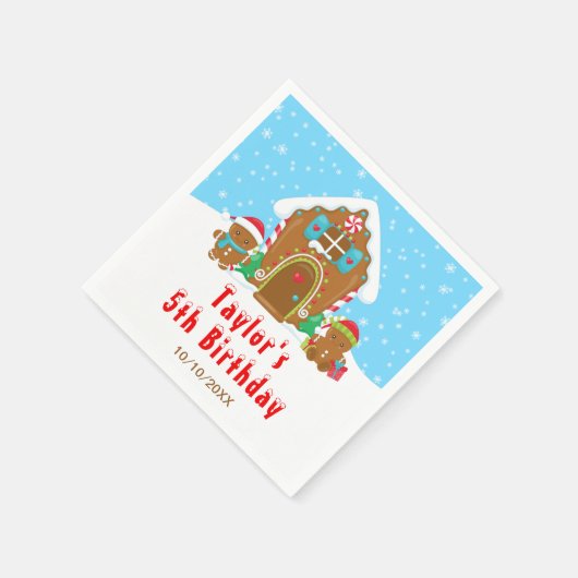 Serviette En Papier Pain d'épices Décoration fête d'anniversaire Bleu (Coin)