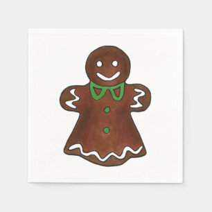 Serviette En Papier Pain d'épices Femme Lady Christmas Cookie Napkins