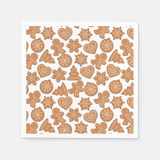 Serviette En Papier Pain d'épices Homme Cookies Noël mignon (Devant)