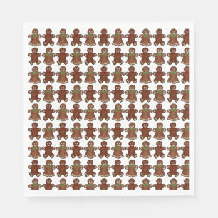 Serviette En Papier Pain d'épices Homme Hommes Dame Noël Cookie Holida