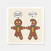 Serviette En Papier Pain d'épices Ma Jambe Blessé Ce Noël Napkins (Devant)