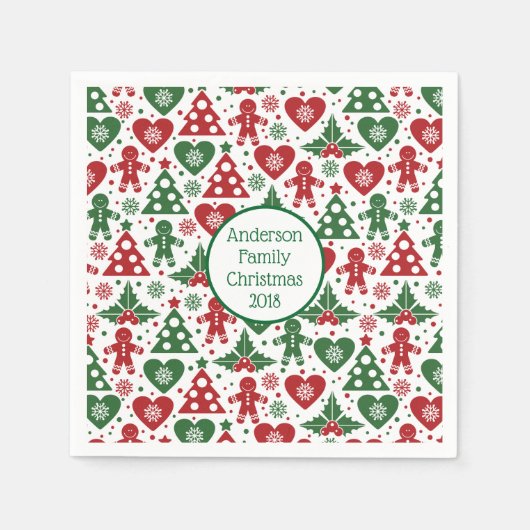 Serviette En Papier Pain d'épices, Naples de Noël (Devant)