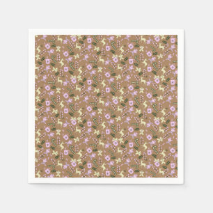 Serviette En Papier Pain d'épices rétro Deer Candycane Traite Noël