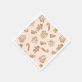 Serviette En Papier Pain d'épices rose doux motif de Noël (Coin)