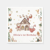 Serviette En Papier Pain d'épices vert Noël Cookies Anniversaire (Devant)