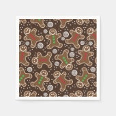 Serviette En Papier Pains d'épices Brown Red Green Christmas (Devant)