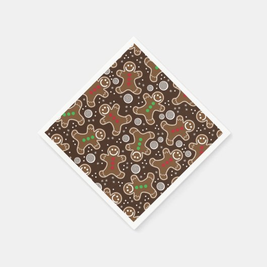 Serviette En Papier Pains d'épices Brown Red Green Christmas (Coin)