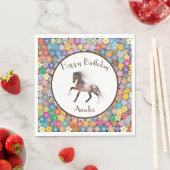 Serviette En Papier Paint Horse Joyeux Anniversaire Papier personnalis (En situation)