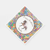 Serviette En Papier Paint Horse Joyeux Anniversaire Papier personnalis (Coin)