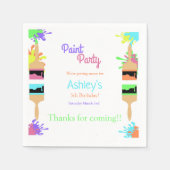 Serviette En Papier Paint Party Invitation, Art Party, Anniversaire (Devant)