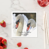 Serviette En Papier Paire de cygnes (En situation)