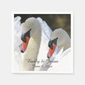 Serviette En Papier Paire de cygnes (Devant)