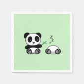 Serviette En Papier Paire de mignons petits pandas sur vert (Devant)