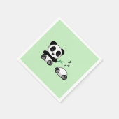 Serviette En Papier Paire de mignons petits pandas sur vert (Coin)