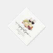 Serviette En Papier Paire Parfaite Moderne Aquarelle Vin & Fromage  (Coin)