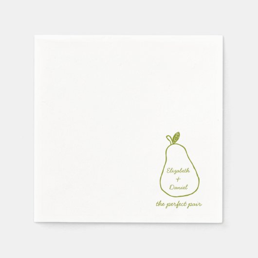 Serviette En Papier Paire parfaite - Paire chic Illustration Mariage m (Devant)