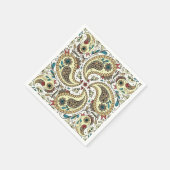 Serviette En Papier Paisers en jaune/brun et blanc (Coin)