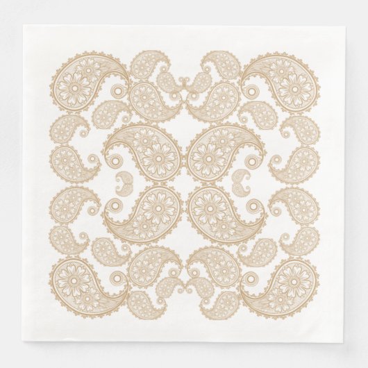 Serviette En Papier Paisley Floral Design (Devant)
