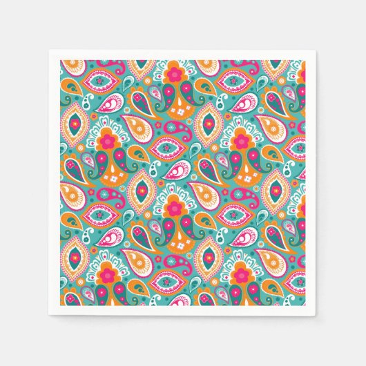 Serviette En Papier Paisley les années 70 60s Boho Retro (Devant)