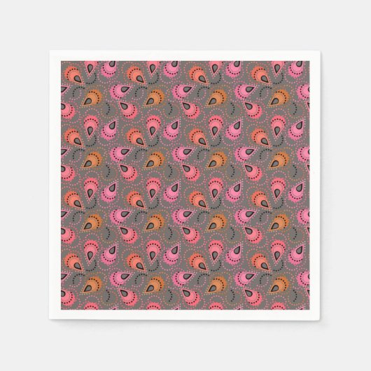 Serviette En Papier Paisley motif. (Devant)