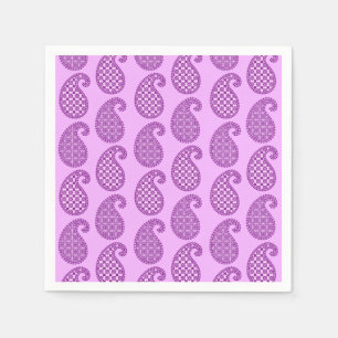 Serviette En Papier Paisley motif, violet et orchidée