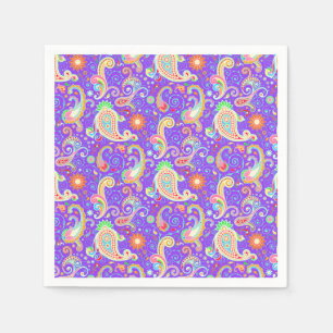 Serviette En Papier Paisley psychédélique vibrant
