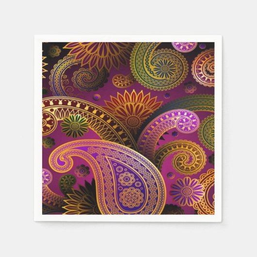 Serviette En Papier Paisley Purple (Devant)