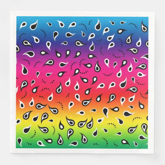 Serviette En Papier Paisley Rainbow (Devant)