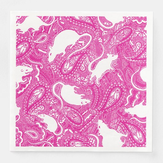 Serviette En Papier Paisley Rats (Devant)