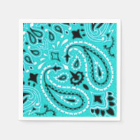 Paisley Turquoise Bandana Scarf BBQ Pique-nique Na