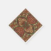 Serviette En Papier Paisley victorien motif élégant rouge vert or (Coin)