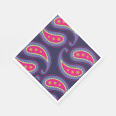 Serviette En Papier Paisley violet rose (Coin)