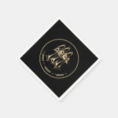 Serviette En Papier Paix ! Angel Black Gold (Coin)