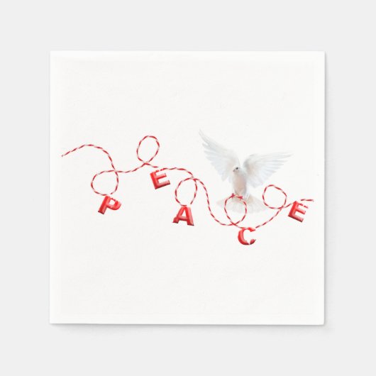 Serviette En Papier Paix de Noël avec la colombe blanche (Devant)