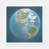 Serviette En Papier Paix de Noël avec la colombe blanche (Devant)