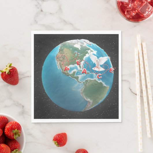 Serviette En Papier Paix de Noël avec la colombe blanche (En situation)