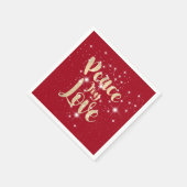 Serviette En Papier Paix Joie Amour En Étoiles (Coin)