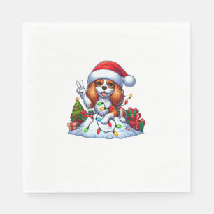 Serviette En Papier Paix main Cavalier Roi Charles Spaniel Noël
