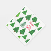 Serviette En Papier Paix sur Terre Arbres de Noël (Coin)