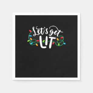 Serviette En Papier Pajamas de Noël Drôle Fantastique Obtenons Lit Noë