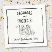Serviette En Papier Pajamas & Procuco Fête de Bachelorette personnalis