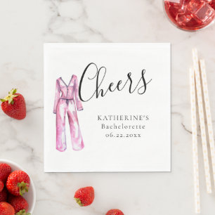 Serviette En Papier Pajamas Prosecco Chic Bachelorette Party Personnal